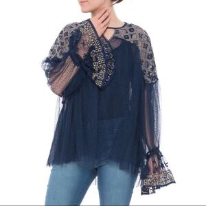 Free People Joyride sheer long sleeve top